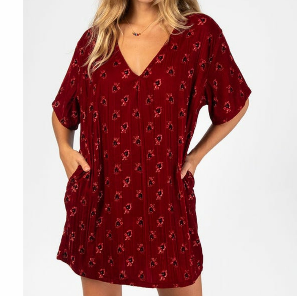 Natural Life Red Velvet Dress